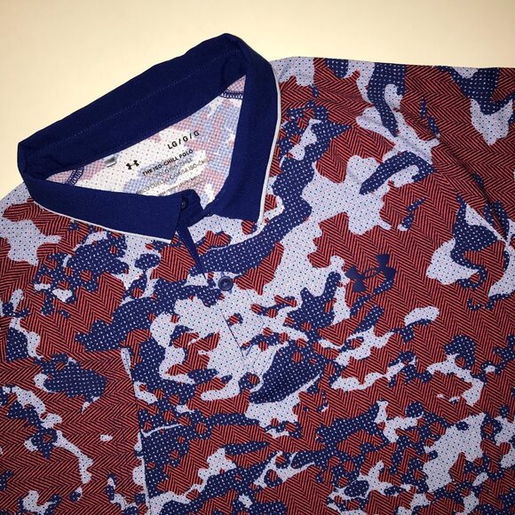 Men's Under Armour Iso-Chill Camo Short Sleeve Polo-Size L  (1377295) - Picture 1 of 14